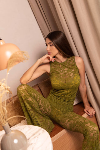 Transparence Tank Top in Pizzo Lime