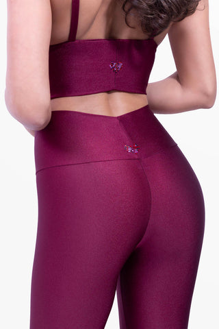 Amoureuse Leggings mit drei handapplizierten Kristallherzen