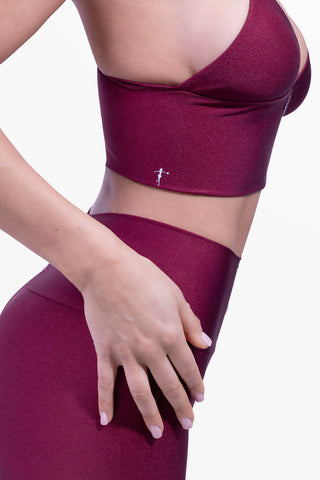 Amoureuse Bra Burgundy con cuori in cristalli applicati