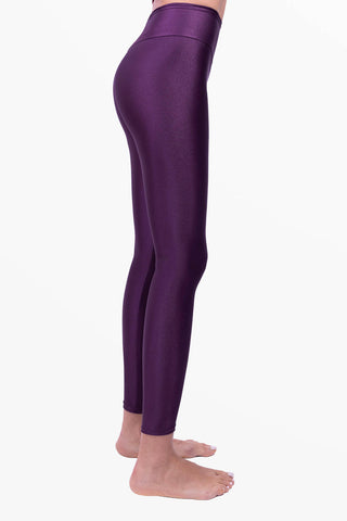Amoureuse Leggings Prune avec trois cœurs en cristaux appliqués