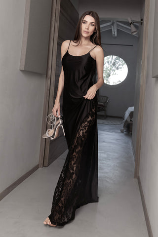 Transparence Abito in Lycra Setata e Pizzo