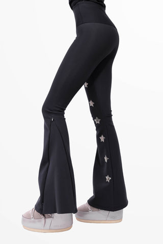 Megeve Winter Leggings da sci Super Warm Nero e Oro