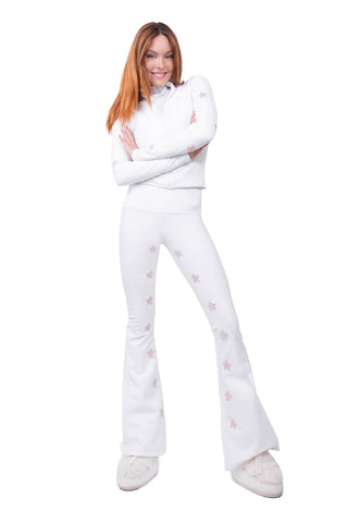 Megeve Winter Leggings da sci Super Warm Bianco e Rosa