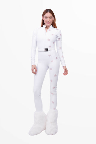 Cortina 2026 Tuta da Sci Super Warm Bianca e Rosa