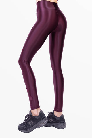 Cometa Leggings in Lycra Setata RedWine