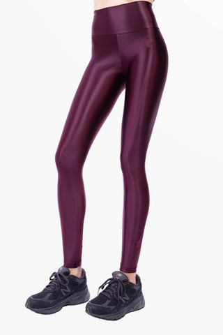 Cometa Leggings in Lycra Setata RedWine