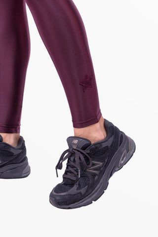 Cometa Leggings in Lycra Setata RedWine