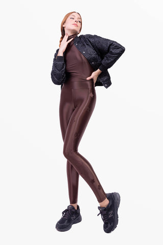 Cascade Leggings in Lycra Setata Chocolate 10 Stelle