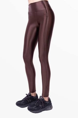 Cometa Leggings in Lycra Setata Chocolate