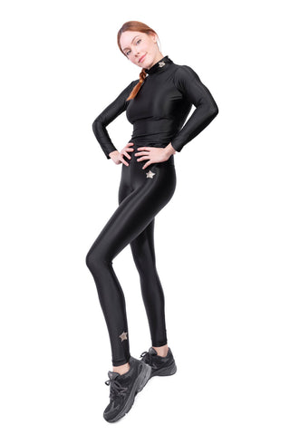 Cometa Leggings in Lycra Setata Stelle Oro
