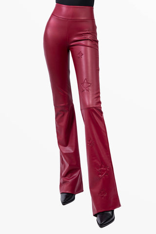 Mira pantalone in ecopelle Rosso Bordeaux