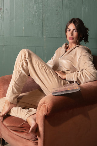Sunday Diamond Pantalone Tuta in Ciniglia Soft-Touch