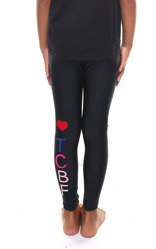 Personalisierte Mädchen Leggings mit Herz und vertikal angebrachten Buchstaben